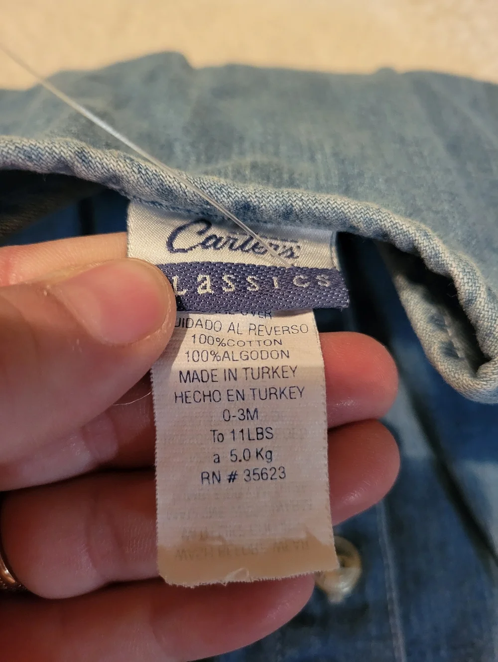 Vintage Carter's Denim Dress - Picture 3 of 3
